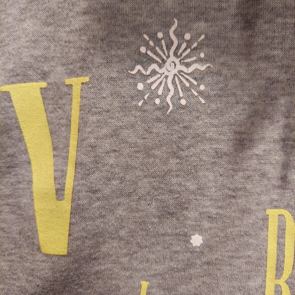 Hoodie womens M good vibrations colorful retro upbeat happy face sun boho hippie - Picture 11 of 16